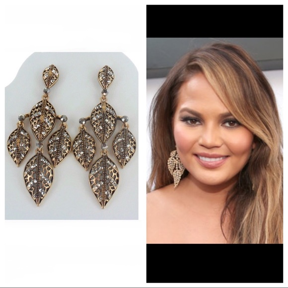 Golden Linings Jewelry Bronze Dangling Leaf Earrings